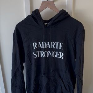 Radarte Black Hoodie Sweatshirt designer streetwear size M casual pullover cozy